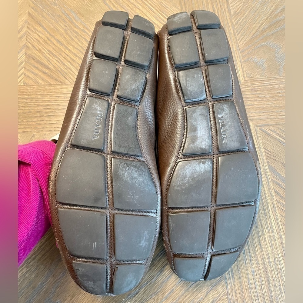 Authentic Prada Men’s Brown Driving Loafers Shoes - Picture 13 of 14